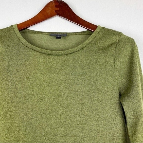 J. Crew Sparkle Metallic Ruffle Bell Sleeves Top Green Size S - Picture 3 of 8